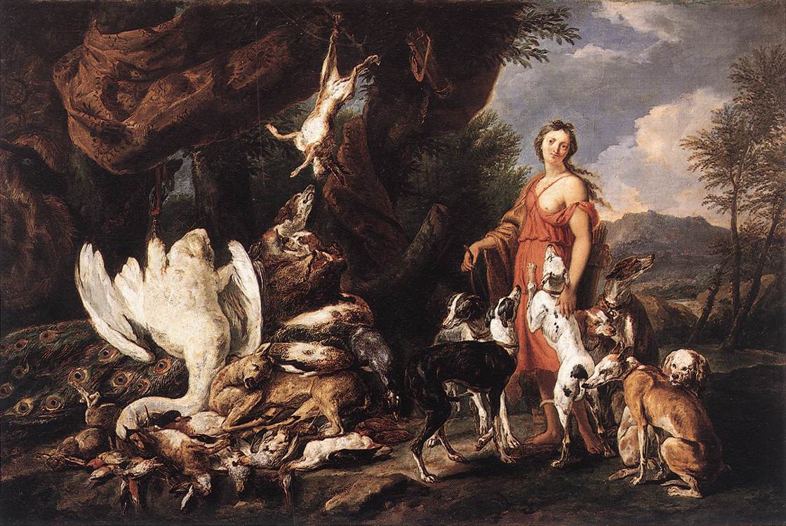 Diana with Her Hunting Dogs beside Kill  dfg